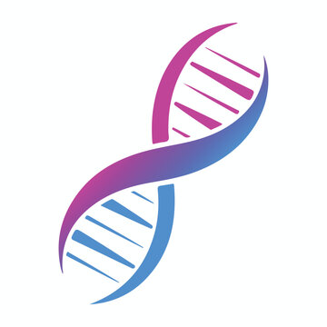 DNA helix logo with pink and blue gradient design