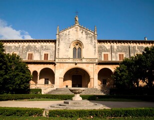 Ancient stone edifice with courtyard