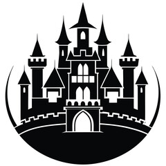 Fototapeta premium castle silhouette vector art design