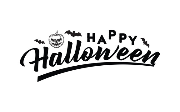 Halloween typography vector black white
