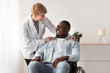 Recovery of disabled after injury and incident, medical support and professional work of...