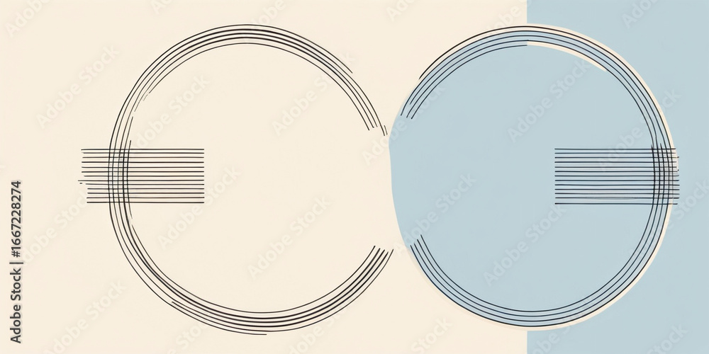 Poster modern abstract design featuring geometric shapes and lines