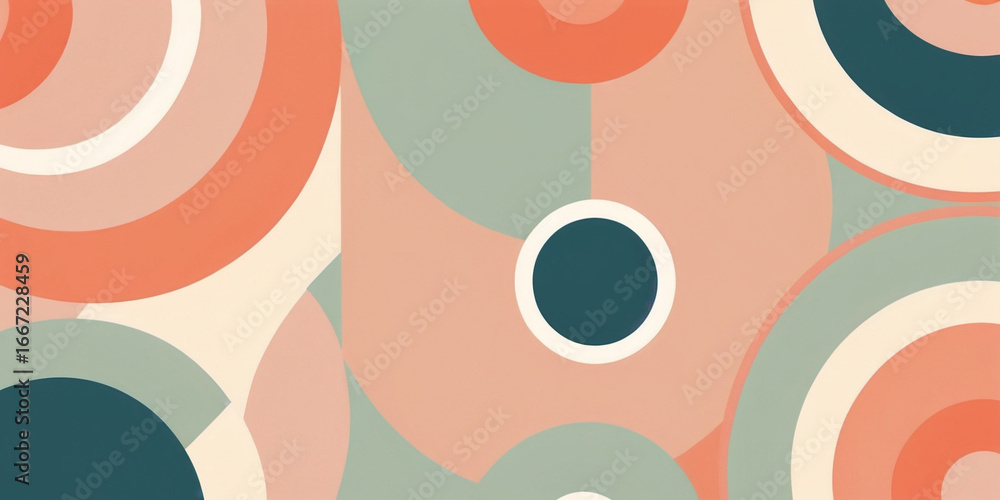 Poster vibrant abstract circles create a captivating art piece in soft tones