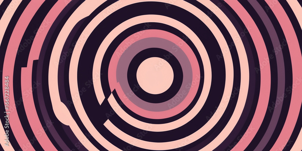 Poster vibrant concentric circles form a mesmerizing abstract design
