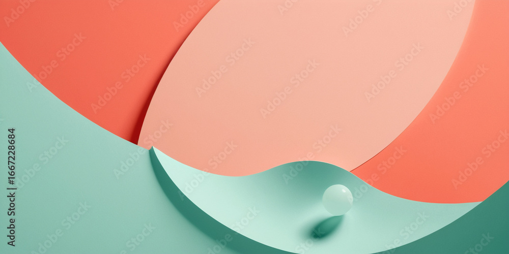 Poster swirling shapes and soft colors in a tranquil abstract composition