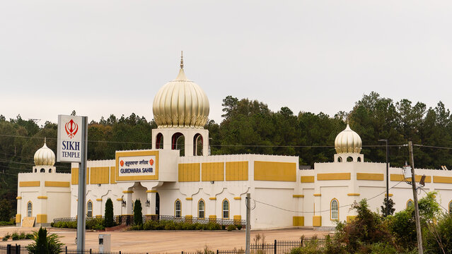 Jackson, MS - Oct. 24, 2021: Guru Tegh Bahadur Sikh Temple Inc., The Gurdwara is the Sikh place of learning and worship