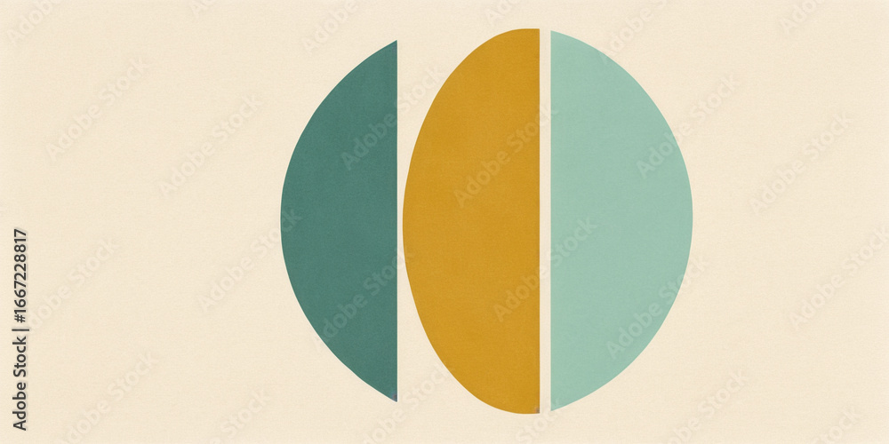 Poster modern geometric shapes create harmony in simple design