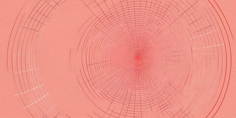 Obraz premium Intricate lines form a circular pattern on soft coral background