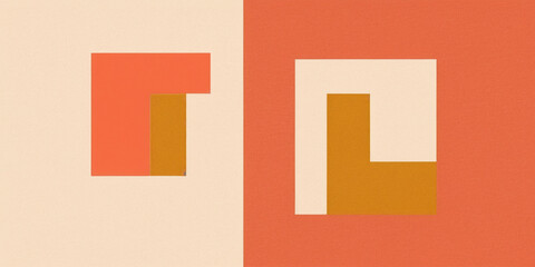 Fototapeta premium Modern abstract design featuring geometric shapes and warm colors