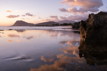 sunset over the lake