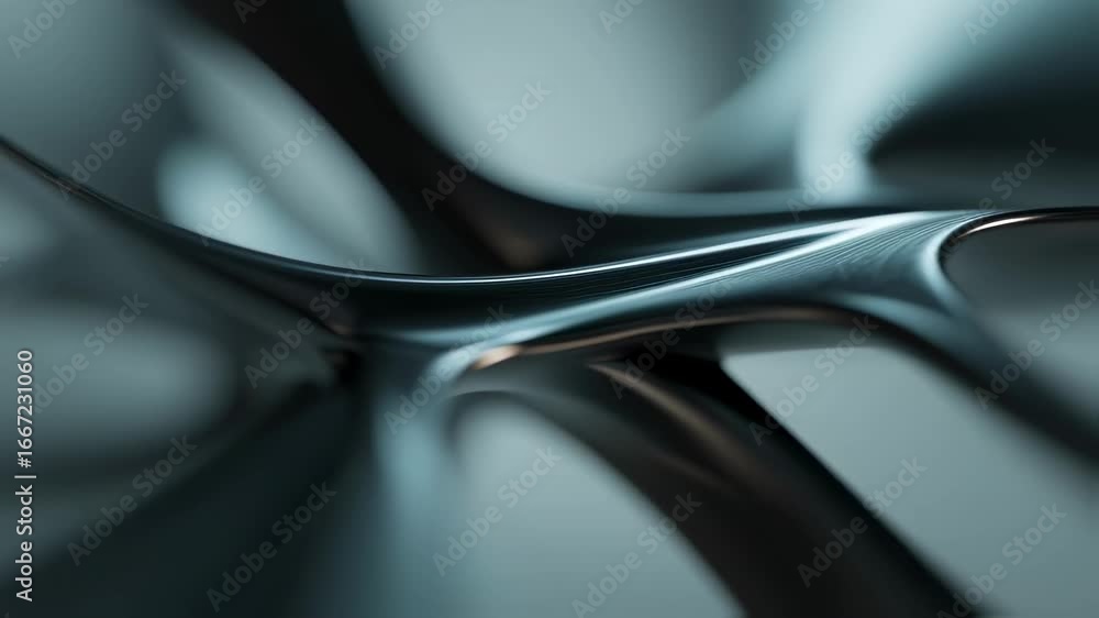 Poster medium shot of a sleek photorealistic abstract form with smooth curved surfaces and matte finish cen