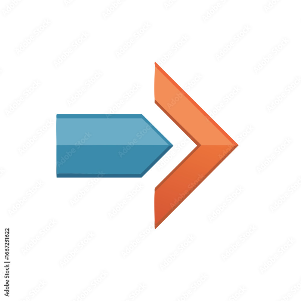 Poster two tone directional arrow pointing forward for next steps or progress