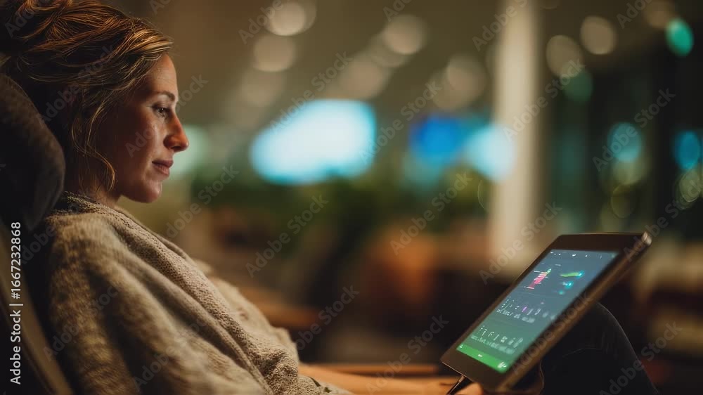 Aufkleber focused on the breathanalysis screen displaying calming playlist options with a relaxed passenger si