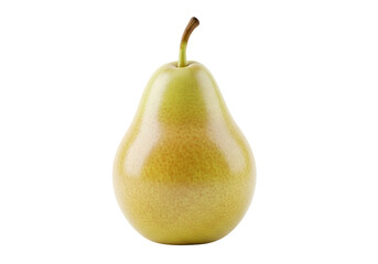 A single, vibrant pear, with a rich yellow-green hue, stands out against a black background.