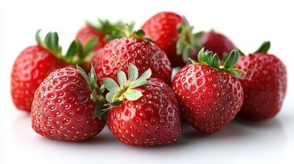 Strawberries isolated on a white background.