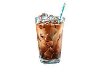 glass of cola with ice