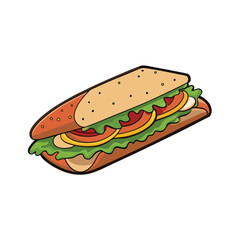 Delicious flatbread sandwich featuring savory meat and vibrant fresh vegetables for advertising