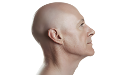 Profile of a Bald Man's Head and Neck, Looking to the Right