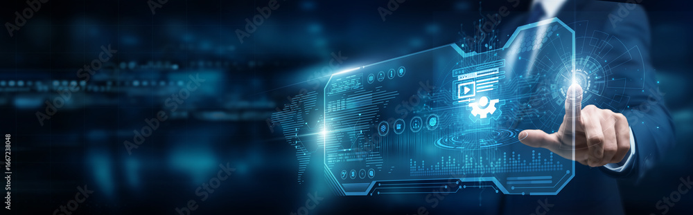 Aufkleber content manager touching interface and content management publishing workflows, digital assets organ