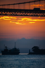 朝焼けの関門海峡早鞆瀬戸20240722