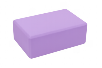 Purple yoga block isolated on transparent background for fitness and wellbeing
