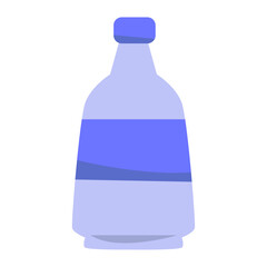 Illustration of a Water Bottle with a Blue Band Isolated on White