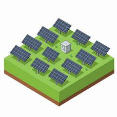 Isometric View of Solar Panel Array