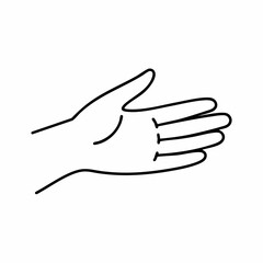 Obraz premium Line art illustration of an open hand