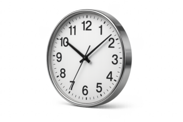 Modern Clock Showing Time on Transparent Background