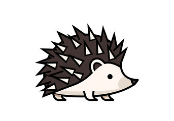 A stylized, cartoonish hedgehog is depicted against a solid black background.