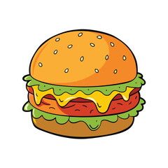 Delicious stuffed burger with melty cheese oozing out on a clean white background