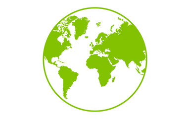 Green Earth Globe Icon Eco Planet, Sustainability Global Environment Protection Vector Illustration
