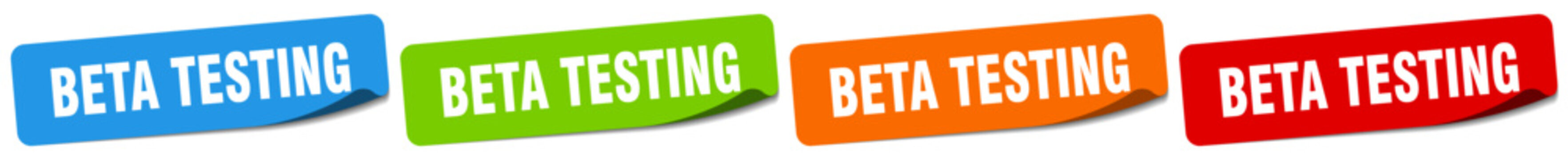 beta testing sticker. beta testing sticker set on white background