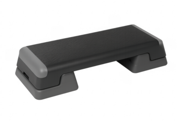 Adjustable aerobic stepper on transparent background promoting fitness and exercise