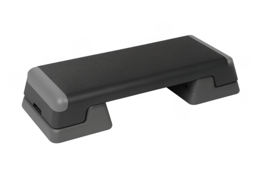 Adjustable aerobic stepper on transparent background promoting fitness and exercise