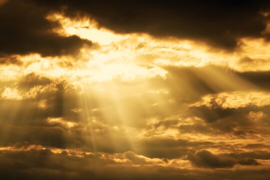 Rays through broken clouds