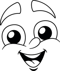 Happy smiling face emoticon vector illustration