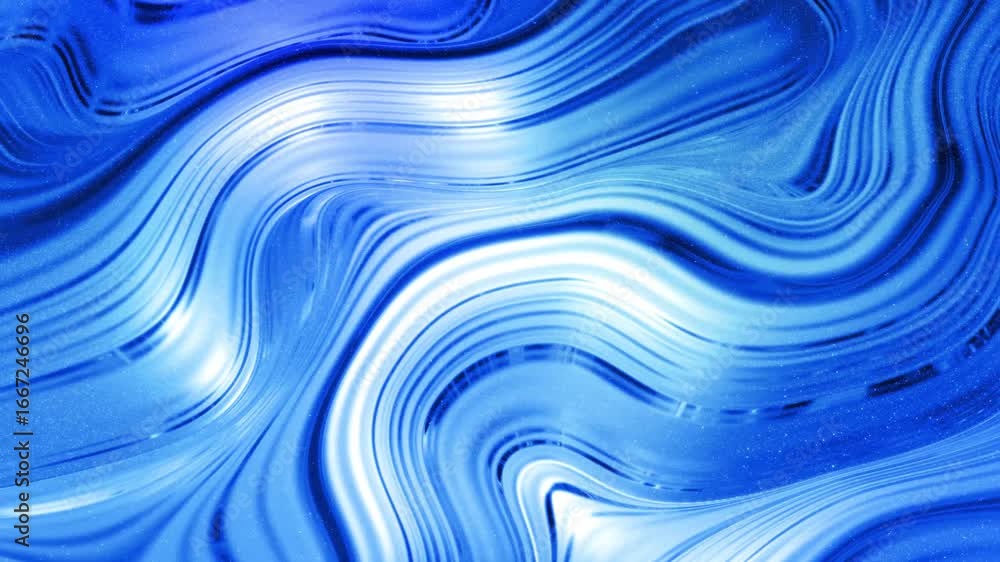 Poster abstract blue liquid animation: a seamless loop of a blue liquid with a sparkling effect, perfect fo