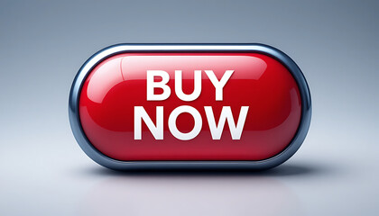Red Buy Now Button 3D Render.