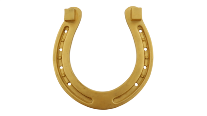 Golden horseshoe with small gems on white background isolated on a transparent background