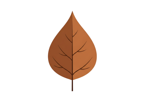 A stylized, autumnal leaf design, showcasing a rich, burnt-orange hue against a striking black backdrop, emphasizing a simple and elegant form. - Powered by Adobe