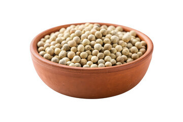 Bowl of white peas isolated on transparent background