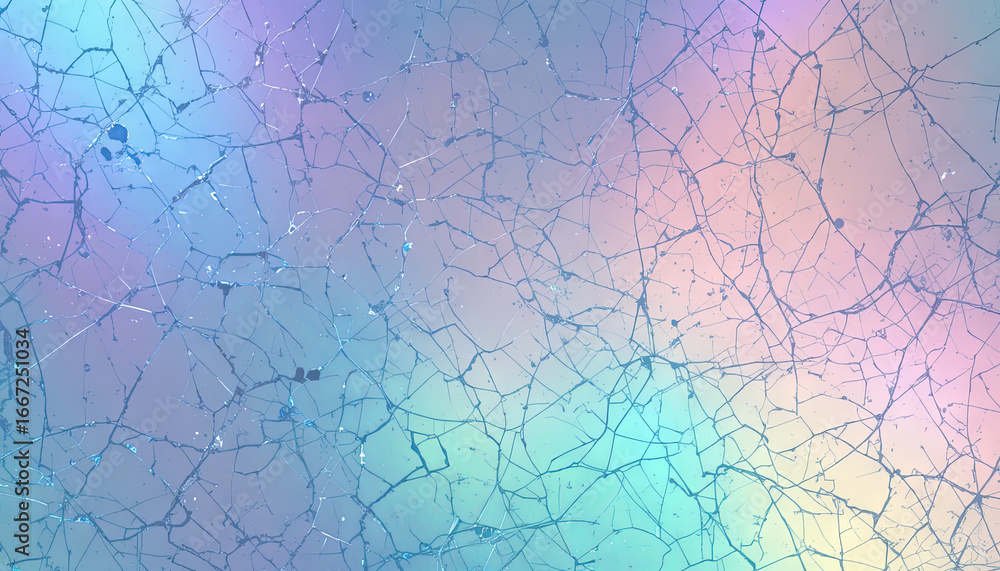 Aufkleber a striking texture features a vibrant pastel gradient with intricate cracks and patterns, creating a