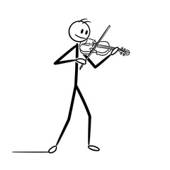 Obraz premium A simple stick figure plays a violin. 