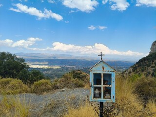 Little Greek Church with Sparta in the Background