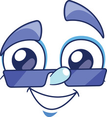 Flirting emoji face vector illustration