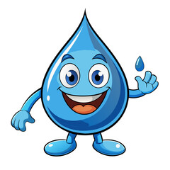 Cartoon Water Droplet Character