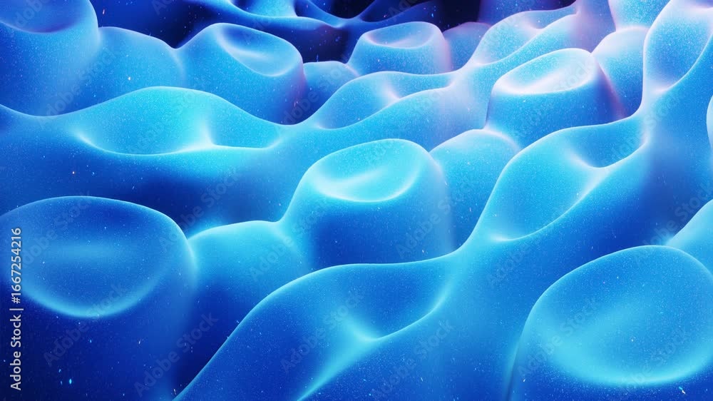 Aufkleber 4k festive blue glossy surface loop - abstract, looped background featuring waves moving on a liquid