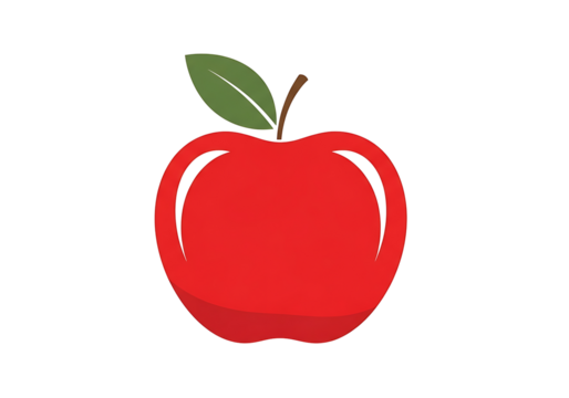 Vibrant red  graphic against a stark black background, featuring a simple, stylized design with a stem and leaves.