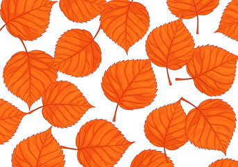 Fototapeta premium Vibrant orange leaves form a captivating pattern against a bold black backdrop.
